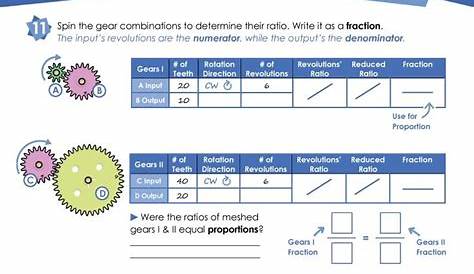 gear ratio worksheet answers