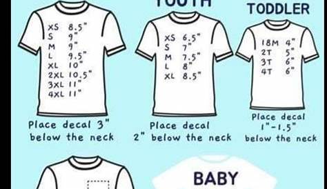 Tshirt decal size guide | Cricut projects vinyl, Cricut tutorials