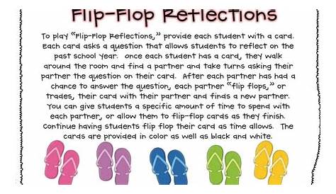 Flip_flop_reflection.pdf | Classroom fun, This or that questions, Flop