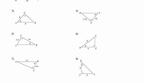 right triangle trigonometry worksheets with answers