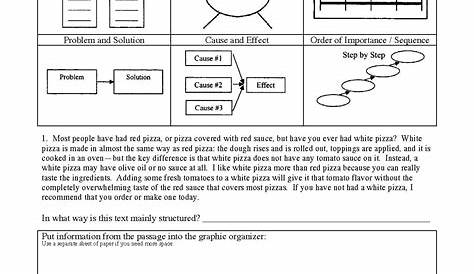 identifying text structure worksheets