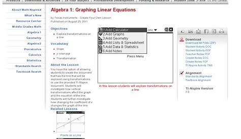 Graphing Linear Equations Lesson Plan for 7th - 9th Grade | Lesson Planet