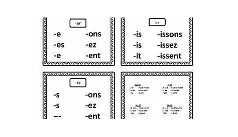 verb french conjugation chart