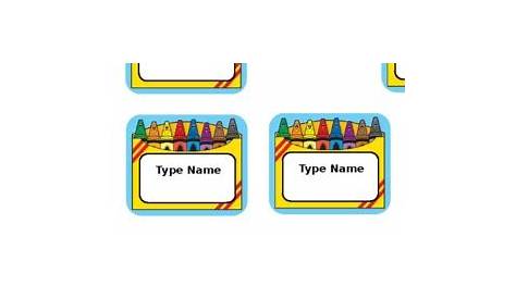 Free Printable Crayon Name Tags - PRINTABLE TEMPLATES