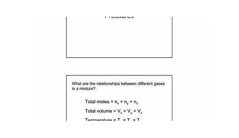 Dalton's Law of Partial Pressures Worksheet