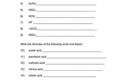 introduction to acids and bases worksheet answer key