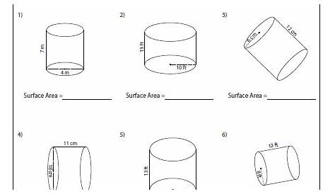 Surface Area Worksheets