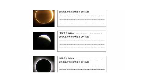 solar and lunar eclipse worksheet