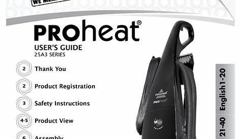 bissell proheat 12 amp user manual