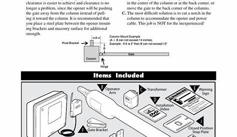 Before you begin, Column installation information, Items included