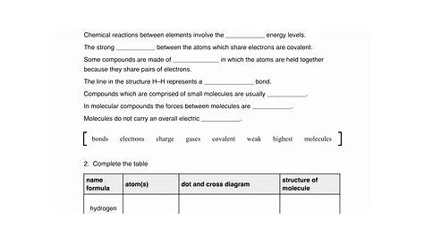 50 Covalent Bonding Worksheet Answer Key
