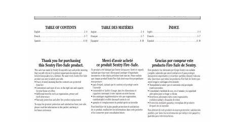 sentry safe owners manual