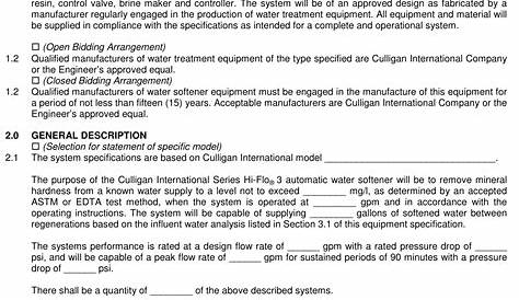 Culligan Automatic Water Softeners Users Manual Hi Flo 3