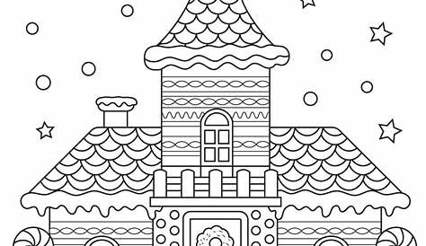 Gingerbread House Adult Coloring Page | Woo! Jr. Kids Activities