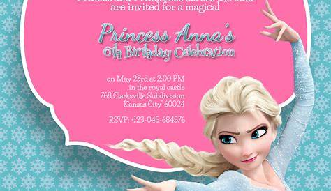 Free Printable Frozen Elsa Birthday Party Invitation Template With
