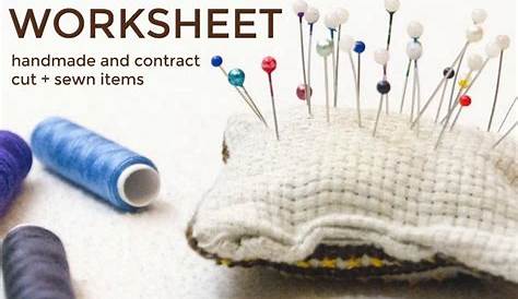 Product Pricing Worksheet for Handmade and Contract Sewn Items