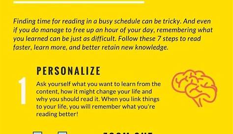 Seven steps to read faster and learn more (infographic) | Improve