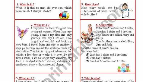 Funny RIDDLES (including answer key) - ESL worksheet by phucduong87