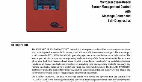 FIREYE FLAME-MONITOR E210 MANUAL Pdf Download | ManualsLib