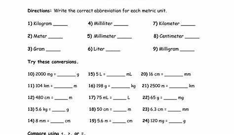 measurement and conversion worksheets