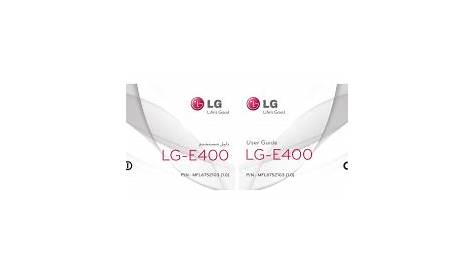 LG E400,LGE400 User guide | Manualzz