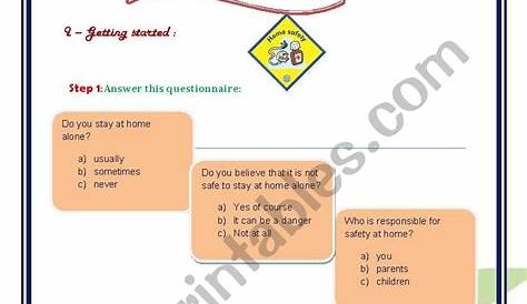 safety at home worksheet