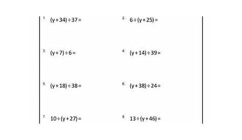 Solving Algebraic Equations Grade 8 Worksheets - Tessshebaylo