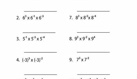 integer exponents worksheets