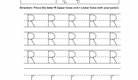 tracing letter r worksheets