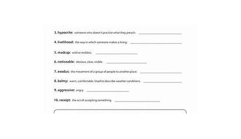 Grade 4 4th Grade Vocabulary Worksheets - Thekidsworksheet