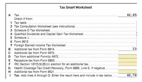 turbotax tax computation worksheet