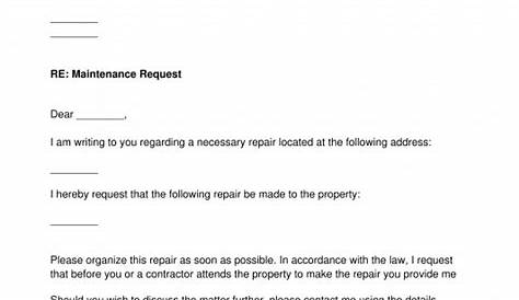 Find Out 36+ List About Sample Repair Request Letter To Landlord They