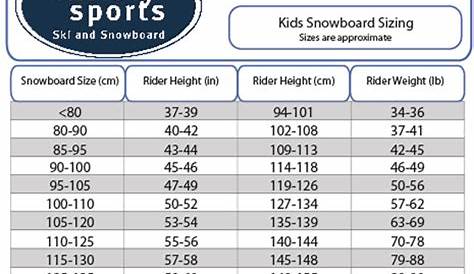 k2 snowboard size chart