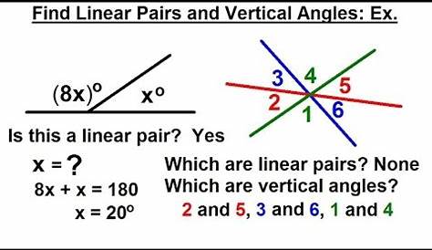 vertical angles and linear pairs worksheet