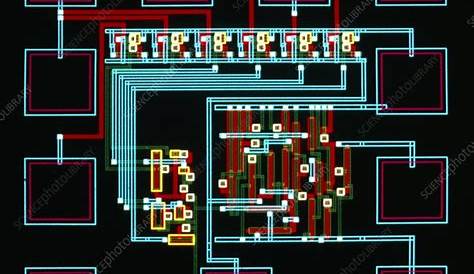 Microelectronic circuit design by computer - Stock Image - T474/0067