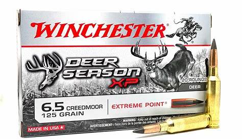 winchester deer season xp 6.5 creedmoor ballistics chart