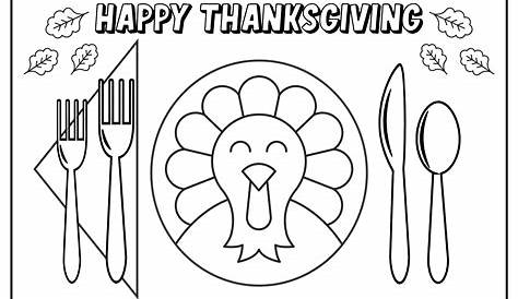 thanksgiving placemats coloring printables