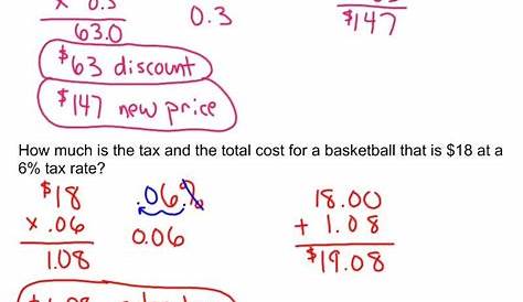 32 Sales Tax Math Problems Worksheet - support worksheet
