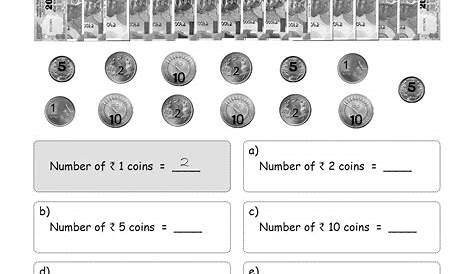 maths worksheets on indian money for grade 1 money - paise and rupee