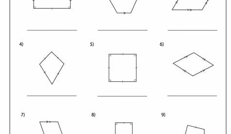 sort quadrilaterals worksheets