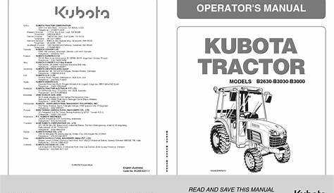 KUBOTA B2630 OPERATOR'S MANUAL Pdf Download | ManualsLib