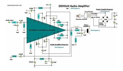 Schematic & Wiring Diagram: Schematic Audio Amplifier Circuit 200W