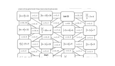 Solving Absolute Value Equations Math Maze by Classroom 127 | TpT