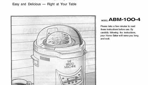 Breadman Bread Machine Recipes & Instruction Manual