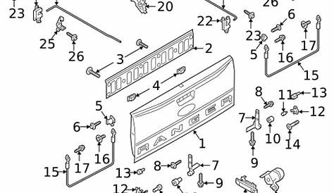 ford f250 tailgate parts diagram