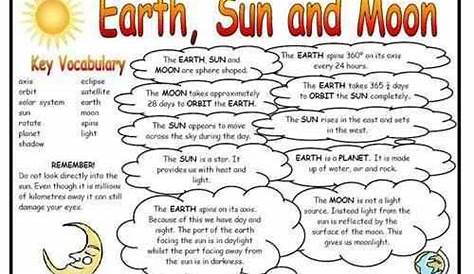 Sun Moon Earth Model Worksheet (page 3) - Pics about space | KIPP Unit