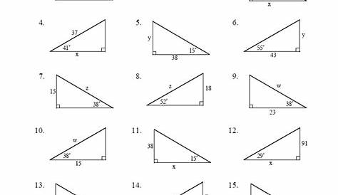 right triangle trigonometry worksheet answer key