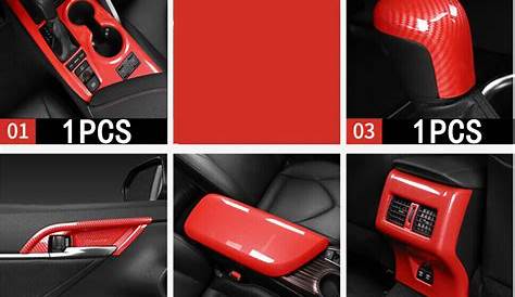 FOR Toyota Camry 2018-2019 Red carbon fiber Interior Full set