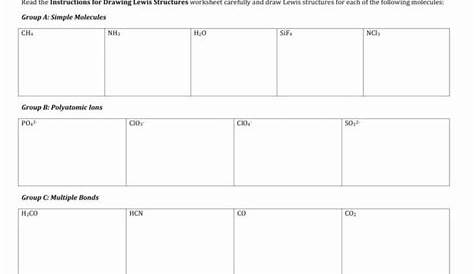 lewis structure practice worksheets answers