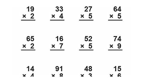 Printable Multiplication Single Double Digit Worksheet - Class Playground